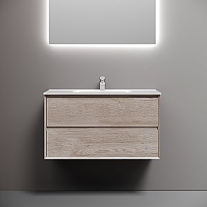 Тумба с раковиной Sancos Marmi 2.0 90 MR2.090EG дуб галифакс натуральный для ванной в интернет-магазине Sanbest