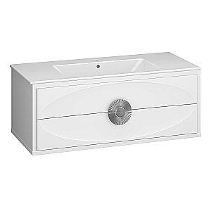 Тумба подвесная с раковиной Опадирис Ибица 120 белая/хром для ванной в интернет-магазине Sanbest