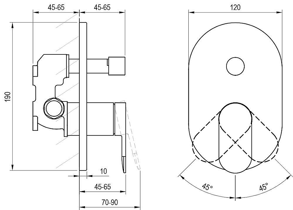 Смеситель для душа Ravak Chrome II X070466 черный купить в интернет-магазине сантехники Sanbest