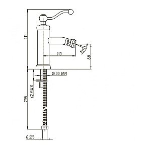 Смеситель для биде PAINI Duomo 88PJ304 золото матовое купить в интернет-магазине сантехники Sanbest