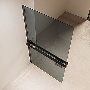 Душевое ограждение Vincea Walk-In 90 VSW-1HR900MRGM стекло зеркальное/профиль вороненая сталь купить в интернет-магазине Sanbest