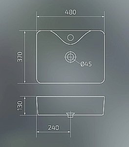 Раковина накладная Gid Geometrico 48 N9091 51176 белая купить в интернет-магазине Sanbest