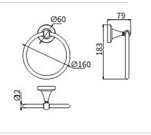 Полотенцедержатель CeramaLux Luxury 57506 черный матовый/золото купить в интернет-магазине сантехники Sanbest