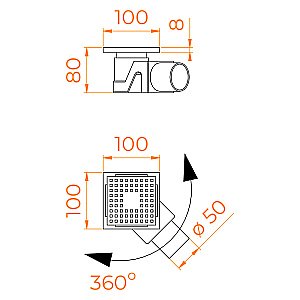 Душевой трап RGW Drain Leo-01-10 100х100 60210110-06 золото брашированное купить в интернет-магазине Sanbest