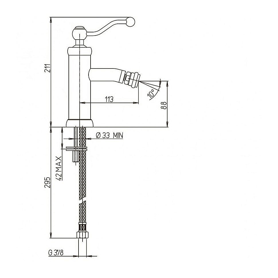 Смеситель для биде PAINI Duomo 88PJ304 золото матовое купить в интернет-магазине сантехники Sanbest