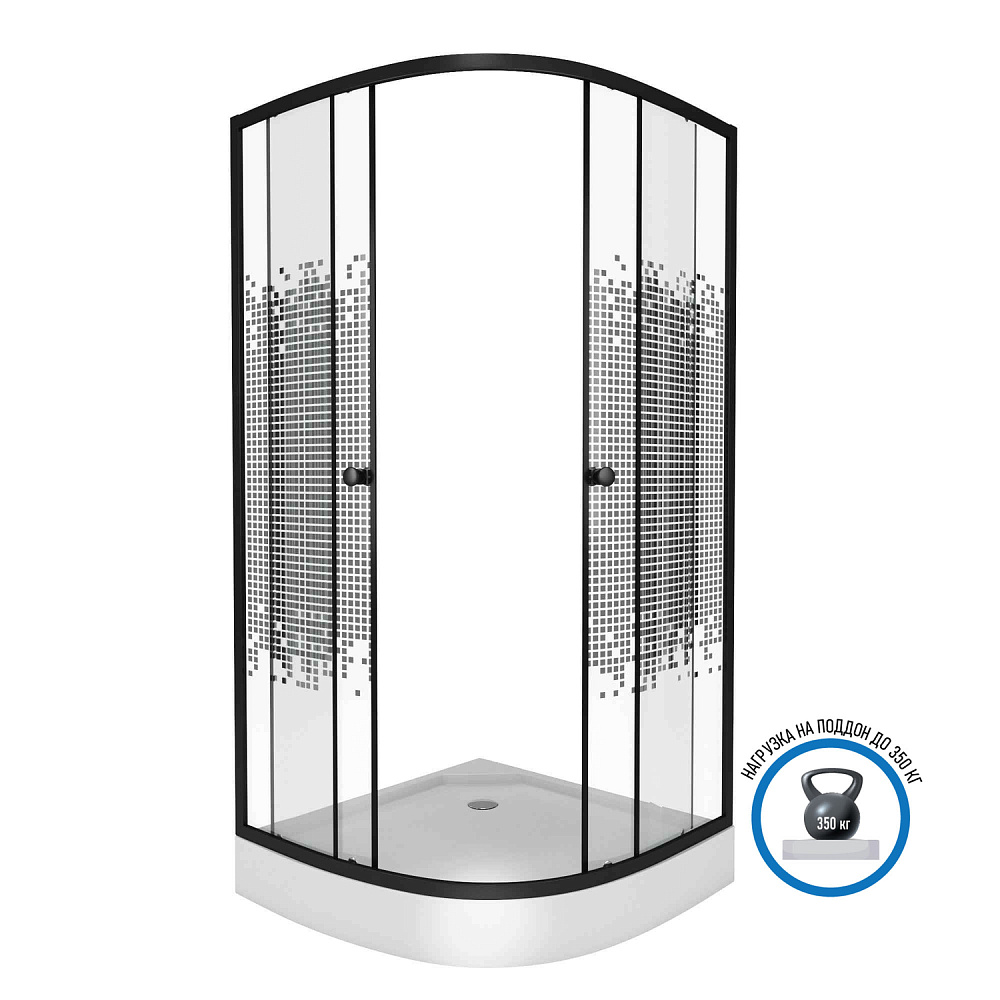 Душевой уголок Niagara Eco NG-003-14 BLACK 80х80 купить в интернет-магазине Sanbest