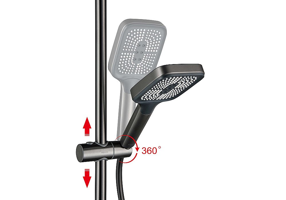 Душевая система Aquatek Поларис AQ3040BGM черная/хром шлифованный купить в интернет-магазине сантехники Sanbest