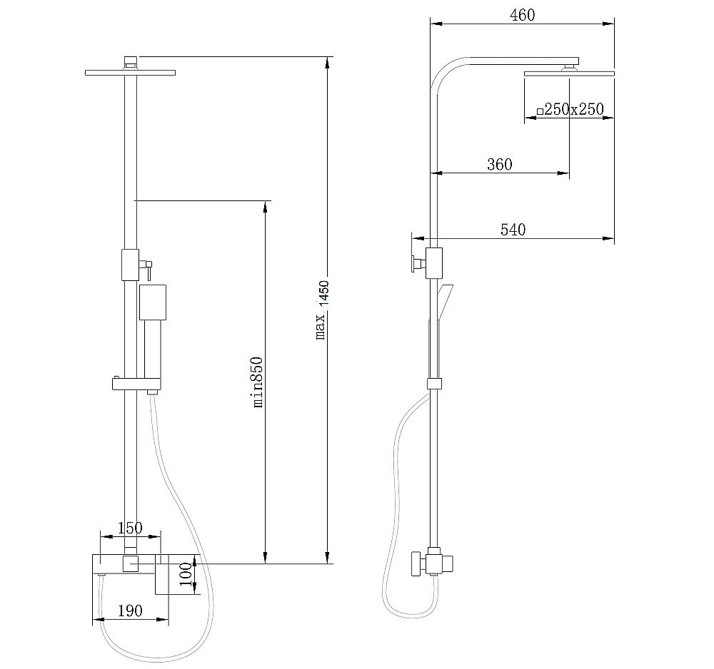 Душевая система ABBER Daheim AF8220BL черный матовый купить в интернет-магазине сантехники Sanbest