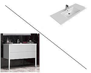 Тумба напольная с раковиной Опадирис Рубинно 120 белая глянцевая для ванной в интернет-магазине Sanbest