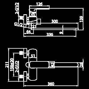 Смеситель для ванны Elghansa Heffen 5352520 хром купить в интернет-магазине сантехники Sanbest