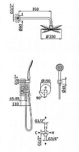 Душевая система Cezares NAUTIC-DSIP-BIO белая матовая купить в интернет-магазине сантехники Sanbest