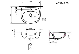 Раковина Aquatek AQ5440-00 60 белая купить в интернет-магазине Sanbest