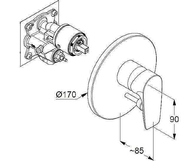 Смеситель для душа Kludi Pure&Solid 346500575 купить в интернет-магазине сантехники Sanbest