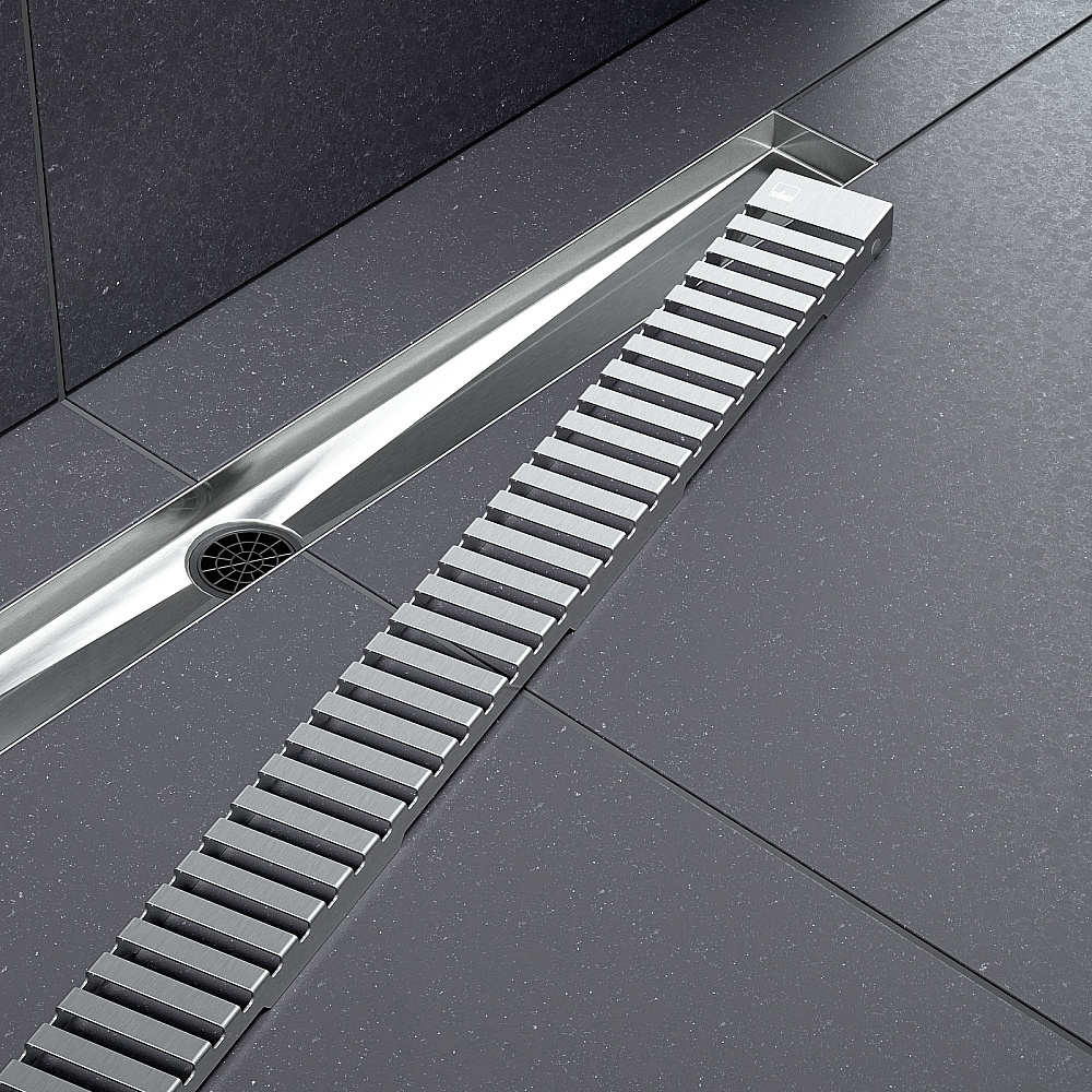 Душевой лоток TIMO Drain System 800 с вставкой "lines", Хром купить в интернет-магазине Sanbest