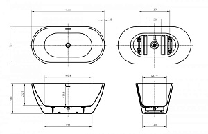 Ванна акриловая BelBagno UNO 140х72 купить в интернет-магазине Sanbest