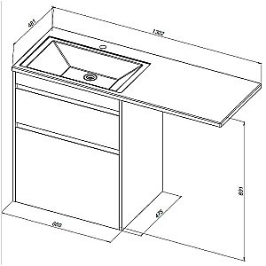Тумба с раковиной Aquanet Токио 68 333652 дуб веллингтон для ванной в интернет-магазине Sanbest
