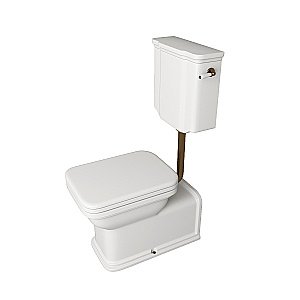 Унитаз напольный Kerasan Waldorf 4116 c низким бачком 4183 Белый/ручка бронза купить в интернет-магазине Sanbest
