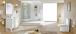 Унитаз напольный CeramaLux LUX CLASSIC 1409 белый/серебро безободковый, с бачком, с крышкой микролифт купить в интернет-магазине Sanbest