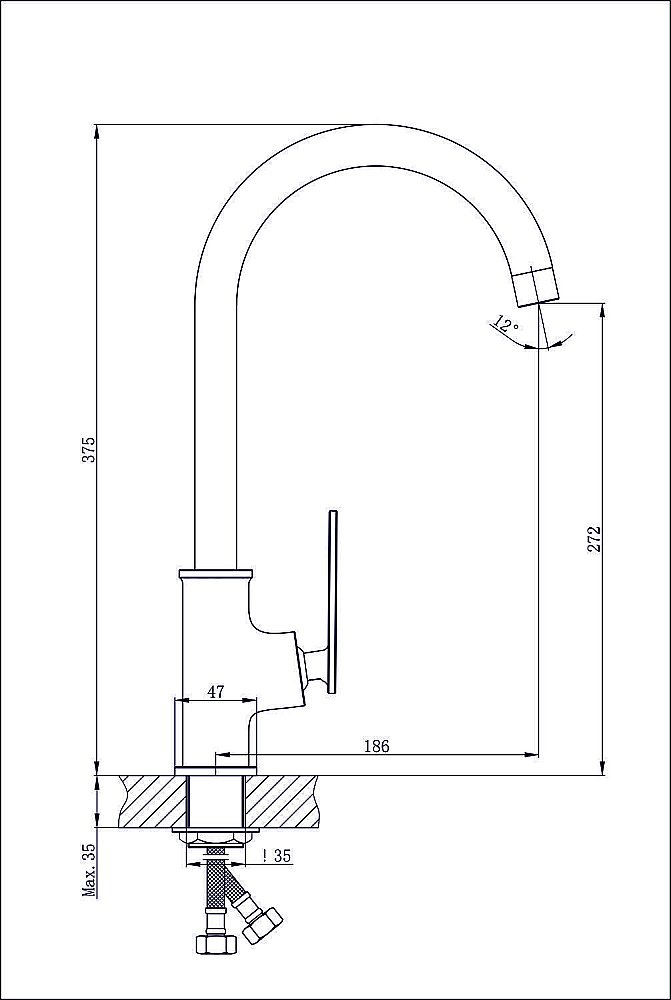 Смеситель для кухни Rush Palm PL2530-22 купить в интернет-магазине сантехники Sanbest