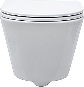 Унитаз подвесной Aquanet Lake белый с крышкой микролифт, безободковый купить в интернет-магазине Sanbest