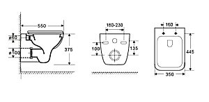 Унитаз с инсталляцией WeltWasser BAMBERG 460+KEHLBACH 004 GL-WT+BAMBERG BL белый/кнопка черная, безободковый, с крышкой микролифт купить в интернет-магазине Sanbest