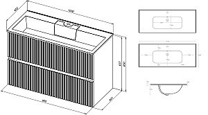 Тумба Aquanet Джейн 100 313288 с раковиной Flat 100 254365 белая матовая для ванной в интернет-магазине Sanbest