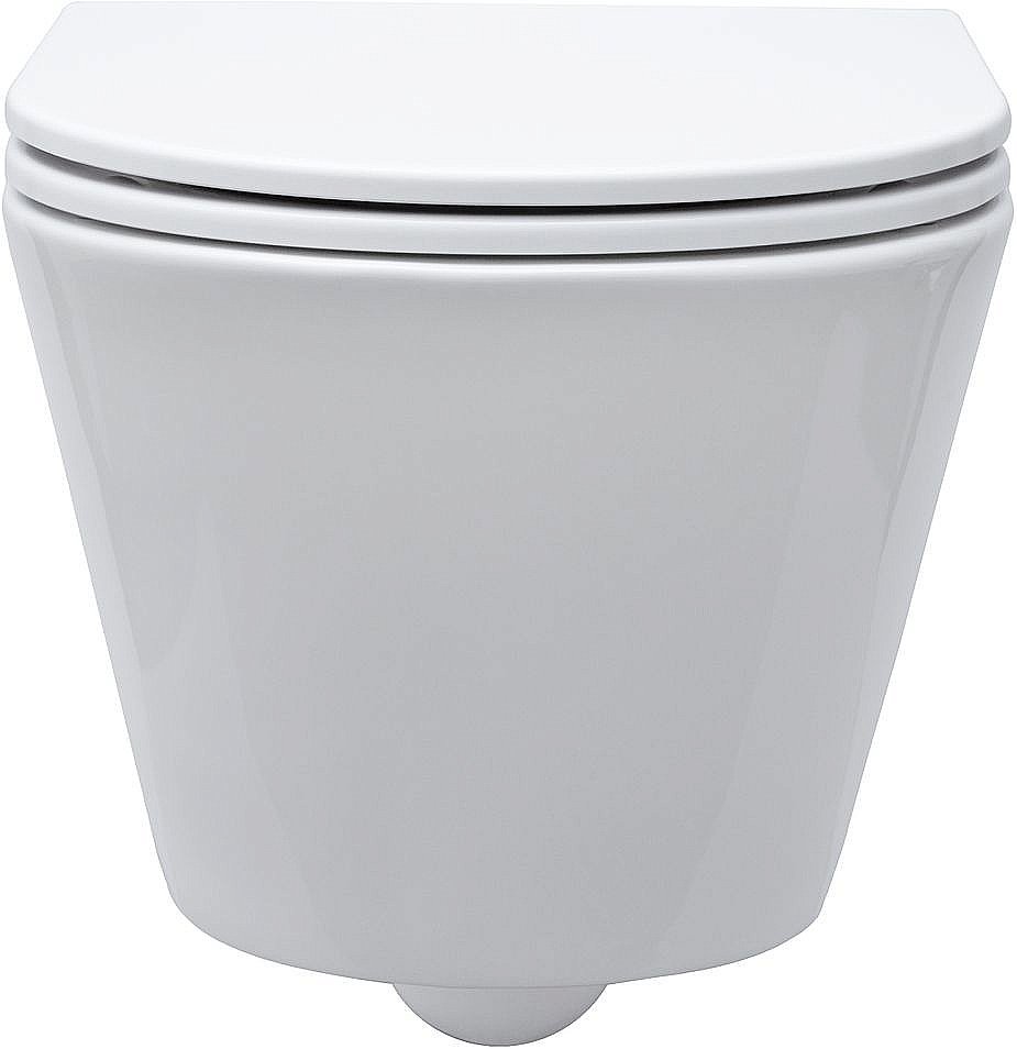 Унитаз подвесной Aquanet Lake белый с крышкой микролифт, безободковый купить в интернет-магазине Sanbest