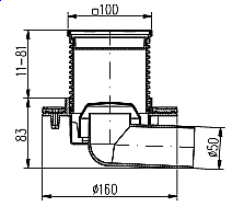 Душевой трап Azario D50 100х100 AZ-411 L хром матовый купить в интернет-магазине Sanbest