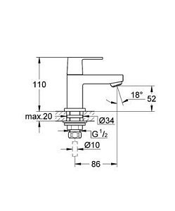 Смеситель для раковины Grohe Eurocube 23137 000 купить в интернет-магазине сантехники Sanbest