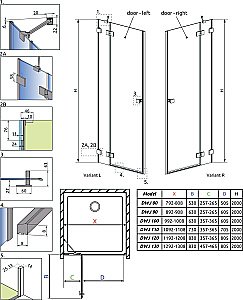 Душевая дверь Radaway Essenza Pro Brushed Nickel DWJ 120 стекло прозрачное/профиль брашированная оружейная сталь купить в интернет-магазине Sanbest