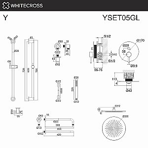 Душевая система WhiteCross Y YSET05GL золото купить в интернет-магазине сантехники Sanbest