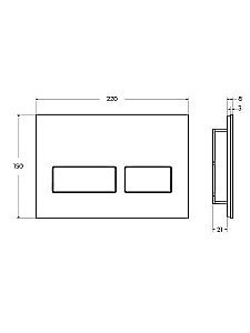 Кнопка для инсталляции Cezares LUX-GB-2-BORO белая глянцевая, брашированное золото купить в интернет-магазине сантехники Sanbest