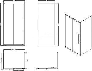 Душевой уголок Esbano Flex ESOGF129PSC 120х90 стекло прозрачное/профиль хром купить в интернет-магазине Sanbest