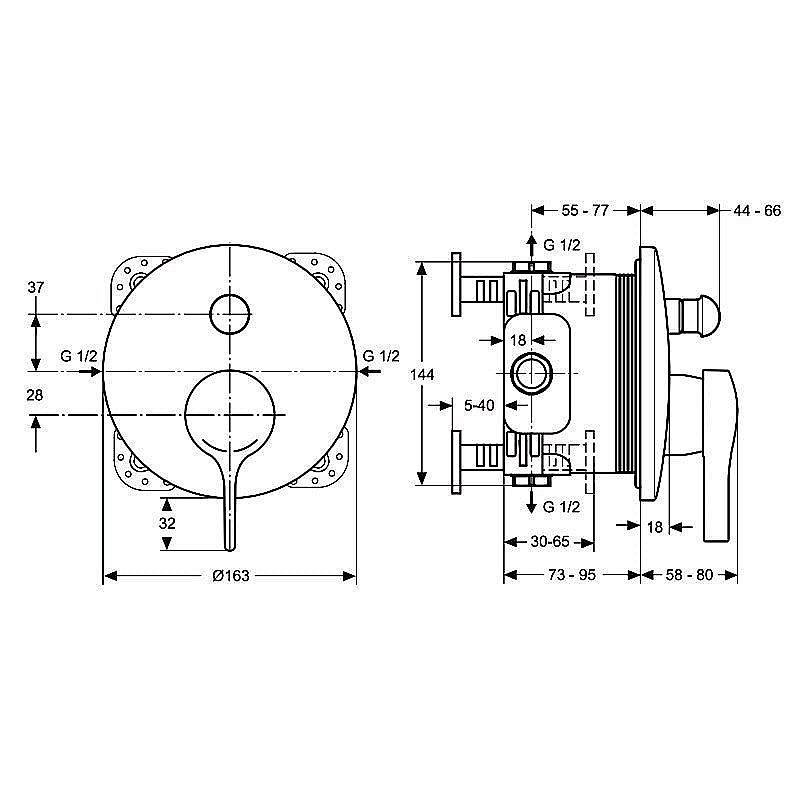 Смеситель для душа Ideal Standard Moments A4720AA купить в интернет-магазине сантехники Sanbest