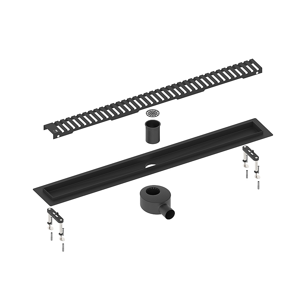 Душевой лоток TIMO Drain System 900 с вставкой "lines", Чёрный купить в интернет-магазине Sanbest