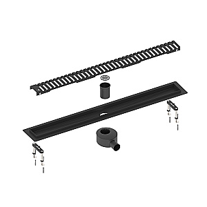 Душевой лоток TIMO Drain System 900 с вставкой "lines", Чёрный купить в интернет-магазине Sanbest
