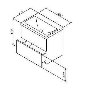 Тумба с раковиной AM.PM Gem 60 графит для ванной в интернет-магазине Sanbest