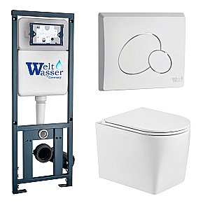 Унитаз с инсталляцией WeltWasser MARBERG 410 + NESENBACH 004 GL-WT + MAR 410 RD-WT купить в интернет-магазине Sanbest