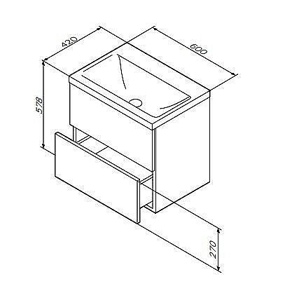 Тумба с раковиной AM.PM Gem 60 графит для ванной в интернет-магазине Sanbest