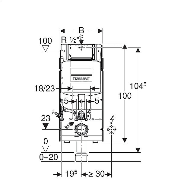 Инсталляция для унитаза Geberit GIS 461.311.00.5 купить в интернет-магазине сантехники Sanbest