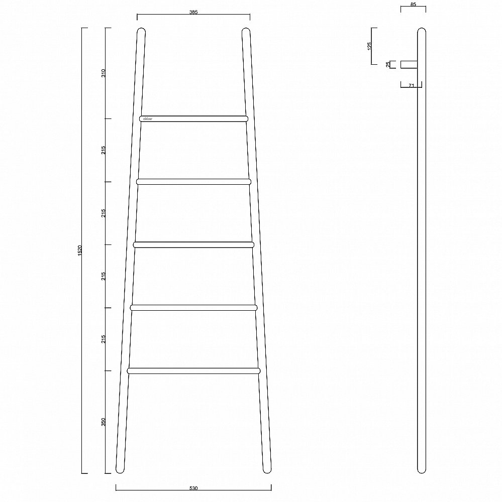 Полотенцесушитель электрический ABBER Treppe AH4705MB черный матовый купить в интернет-магазине сантехники Sanbest