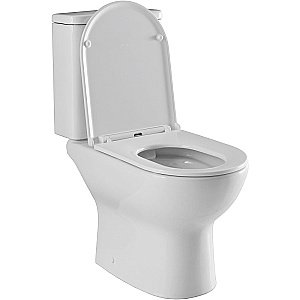 Унитаз напольный Aquanet Ray 326011 безободковый, с бачком, с крышкой микролифт, слив торнадо купить в интернет-магазине Sanbest