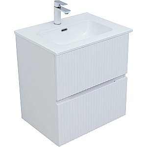 Тумба с раковиной Aquanet Джейн 60 313284 белая матовая для ванной в интернет-магазине Sanbest