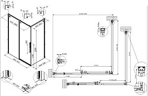 Душевой уголок Vincea Ultima 100х90 VSR-7UL9010CLGM стекло прозрачное/профиль вороненая сталь купить в интернет-магазине Sanbest