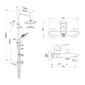 Душевая система Damixa PALACE GRAND 408611410 хром купить в интернет-магазине сантехники Sanbest