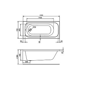 Ванна акриловая Santek Ламма 150х70 1.WH50.1.746 белая купить в интернет-магазине Sanbest
