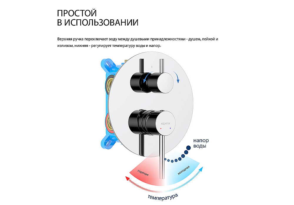 Смеситель для душа Aquatek Европа AQ1347CR хром купить в интернет-магазине сантехники Sanbest
