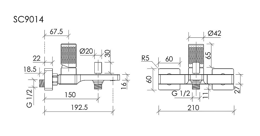 Смеситель для ванны и душа Sancos Nexus SC9014BN брашированный никель купить в интернет-магазине сантехники Sanbest