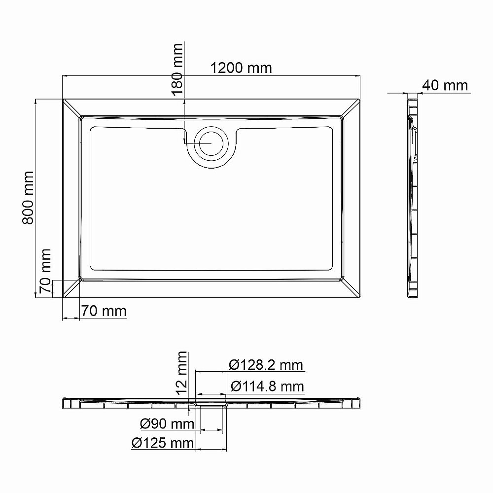 Душевой поддон WasserKRAFT Salm 27T06 120х80 купить в интернет-магазине Sanbest