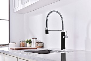 Смеситель для кухни Vincea VKF-101MB черный матовый купить в интернет-магазине сантехники Sanbest